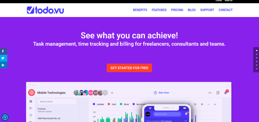 todo.vu time and task management platform for freelancers and consultants