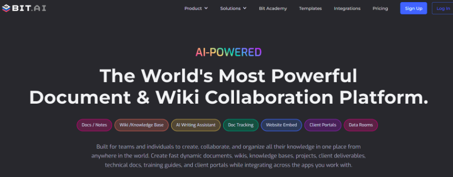 bit.ai ai powered document management and wiki collaboration platform