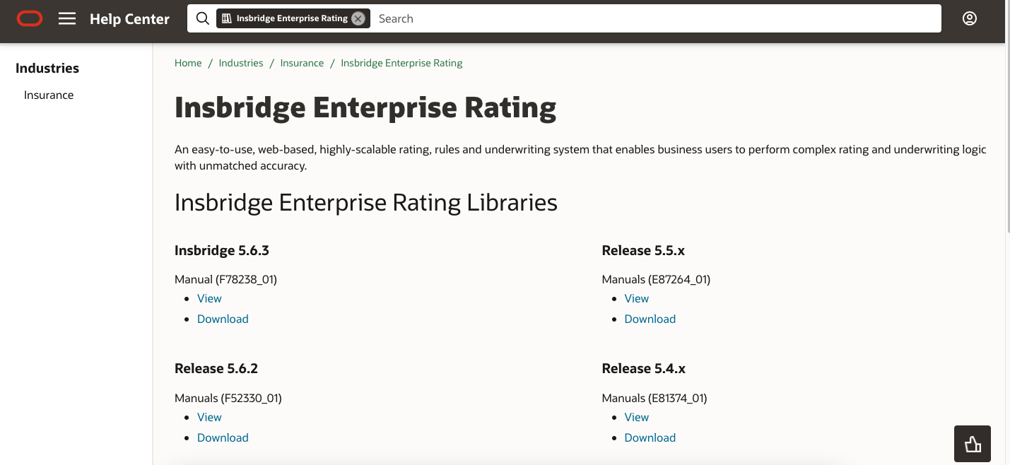 Oracle Insurance Insbridge Enterprise Rating