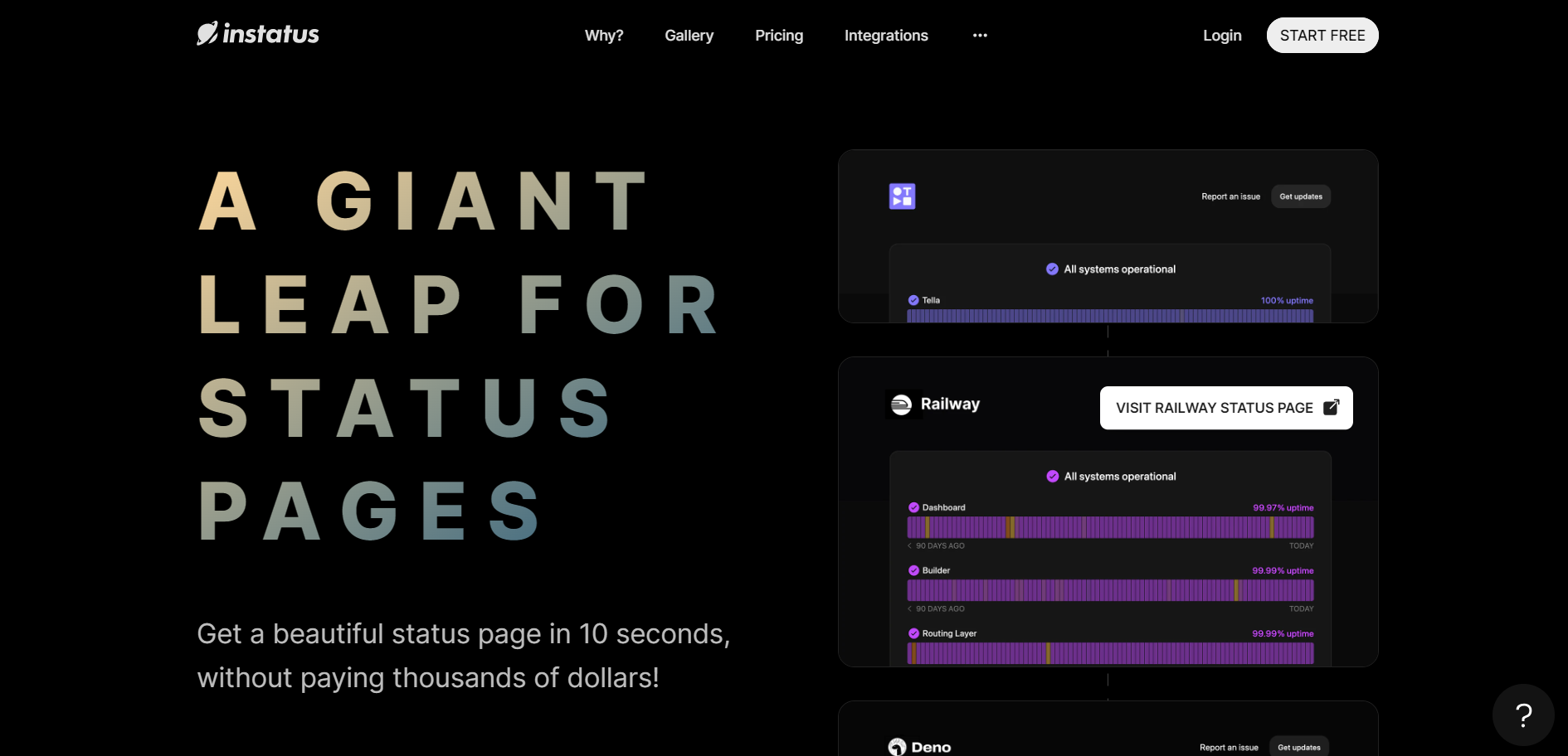  instatus incident monitoring platform 