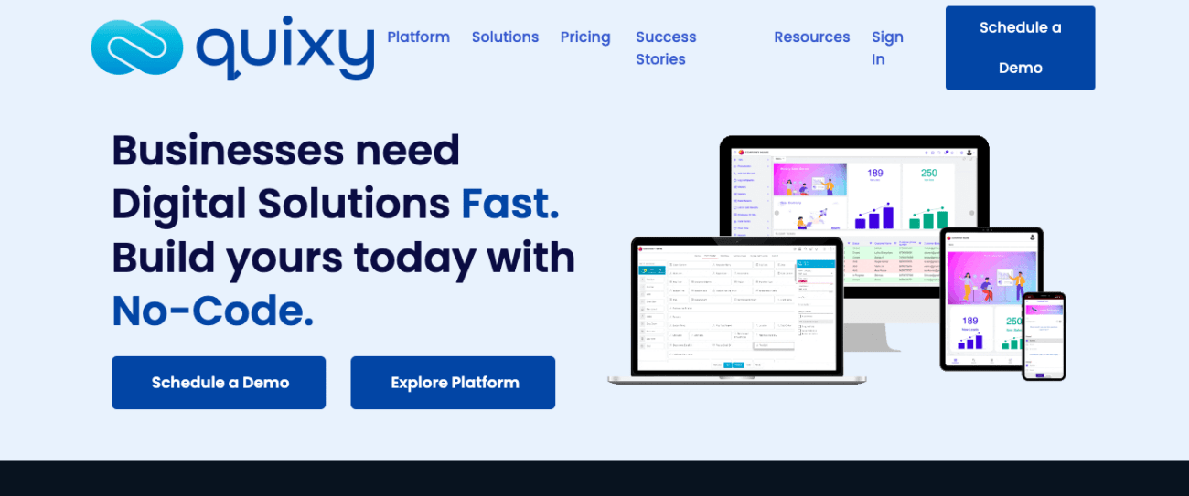 quixy no code app builder solution