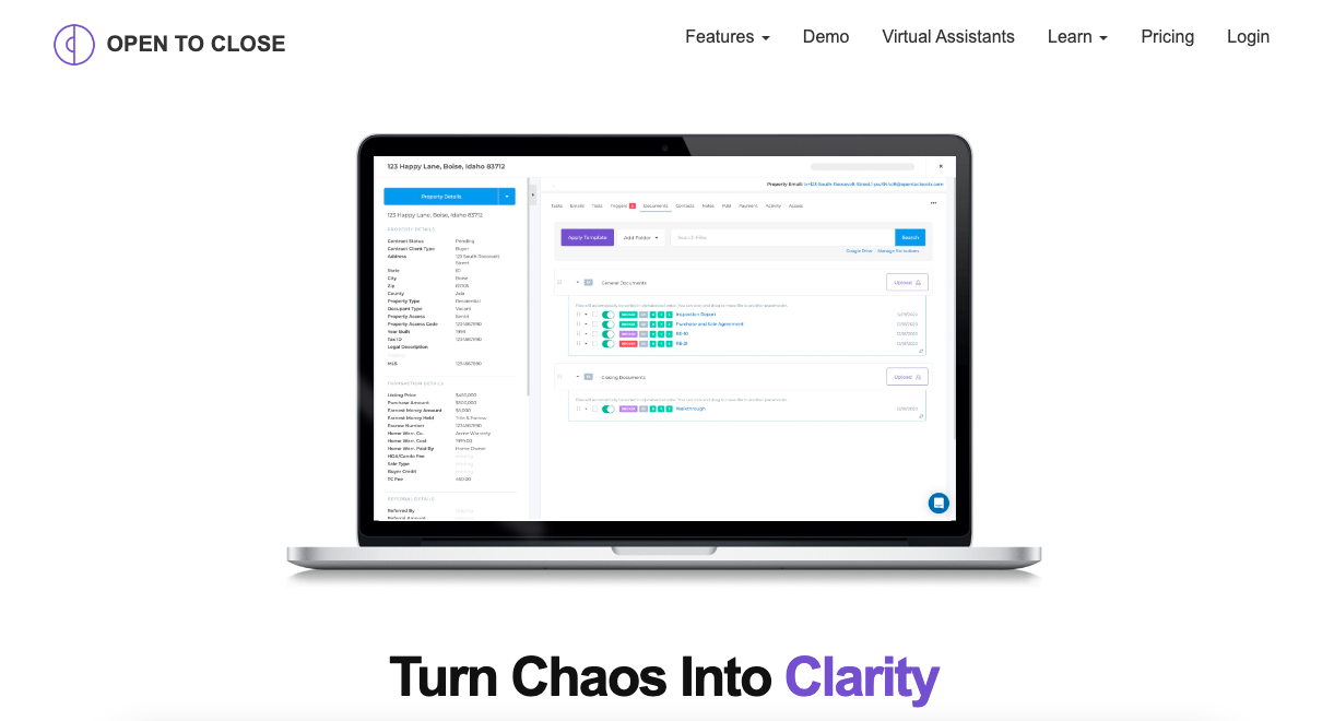 open to close real estate transaction management software designed to optimize workflow and improve communication
