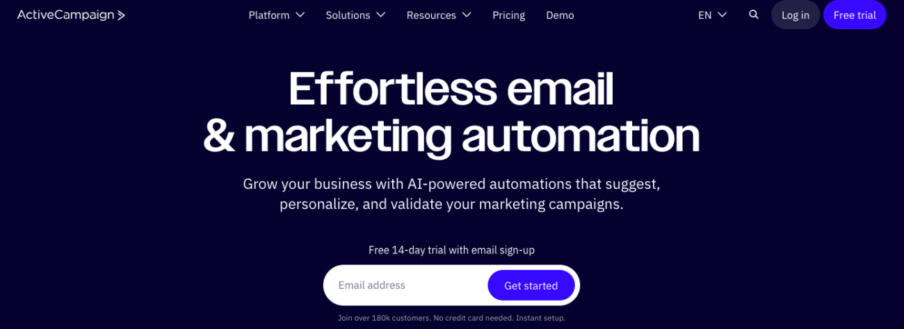 active campaign CRM platform with robust email marketing and automation capabilities