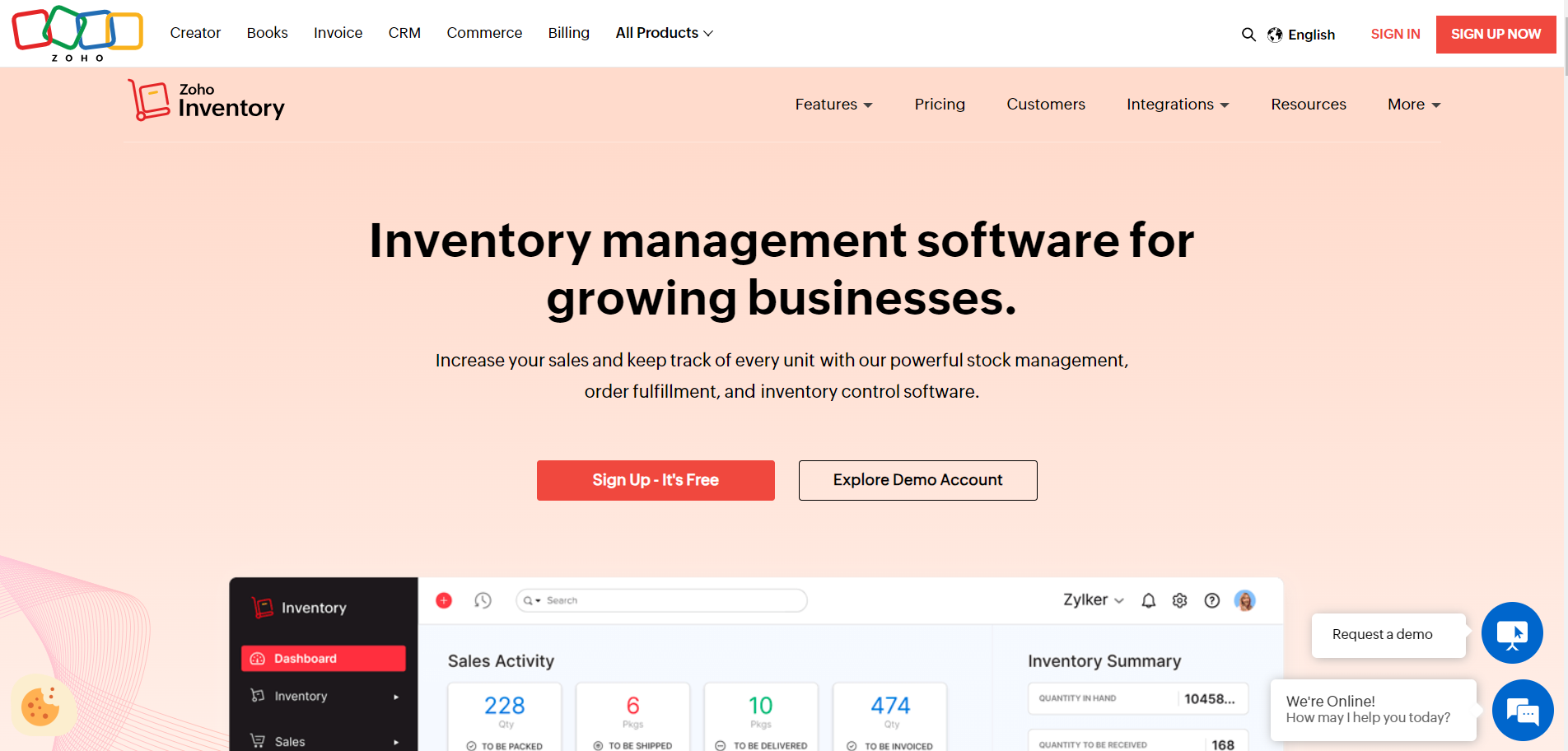 zoho inventory cloud-based inventory management system designed for small to medium-sized businesses 