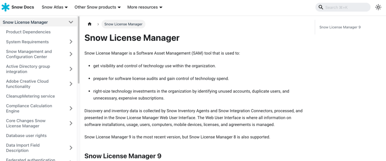 snow license manager software license management tool 