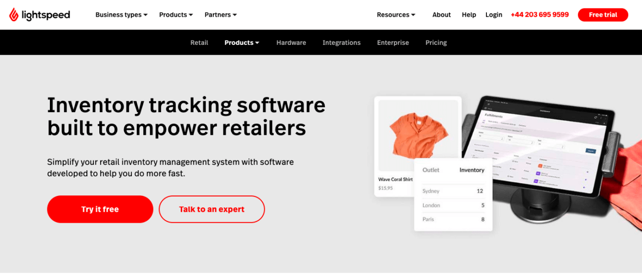 lightspeed retail cloud-based point-of-sale and inventory management system