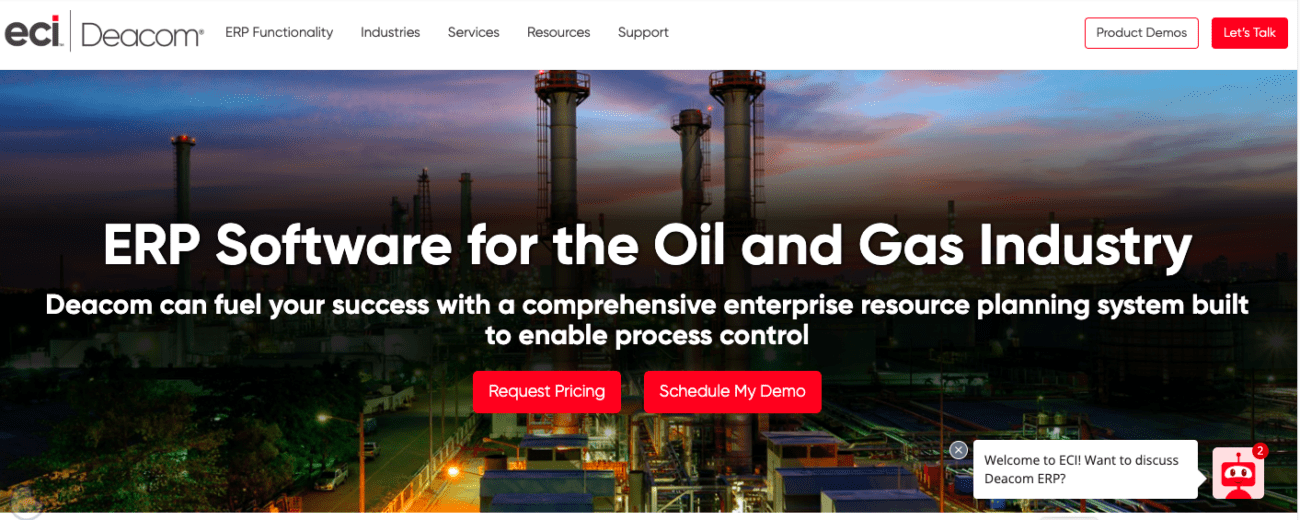 deacom integrated ERP solution for the oil and gas industry
