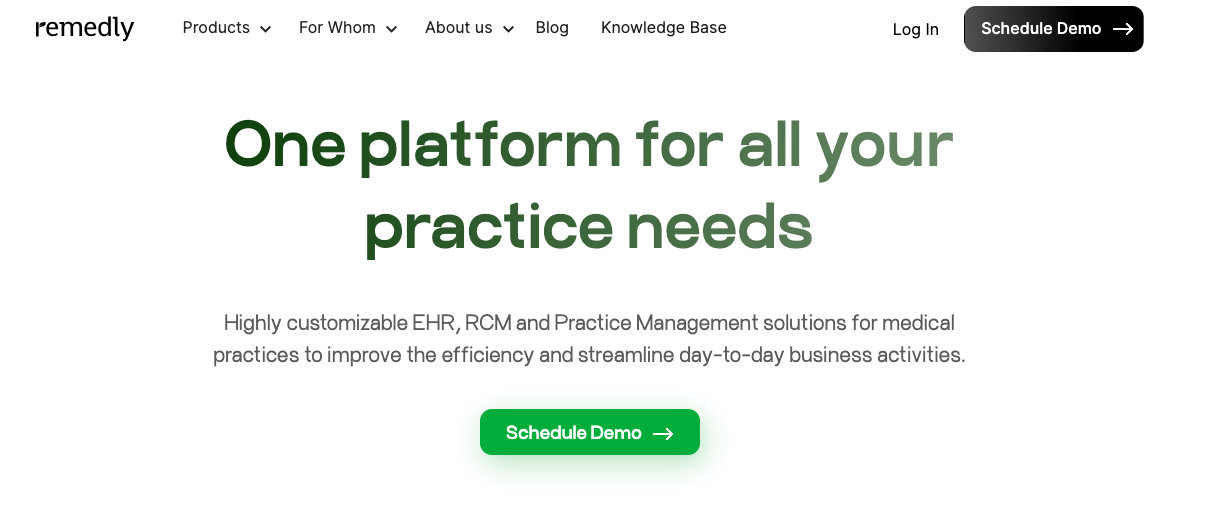 remedly customizable ehr platform for private practice