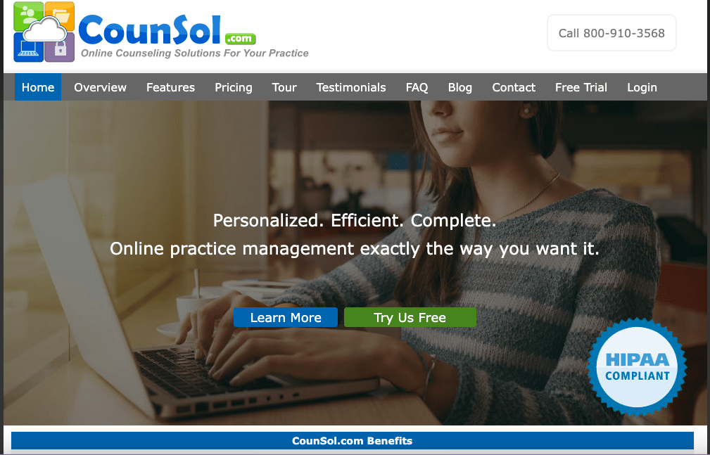 counsol EMR platform designed specifically for counselors and therapists
