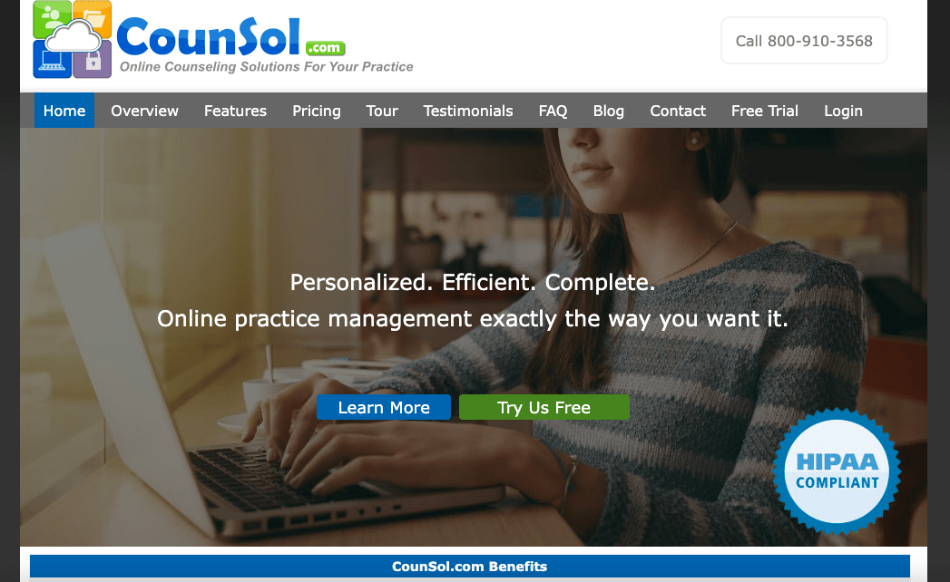 counsoul EHR designed for mental health professionals who need a simple system
