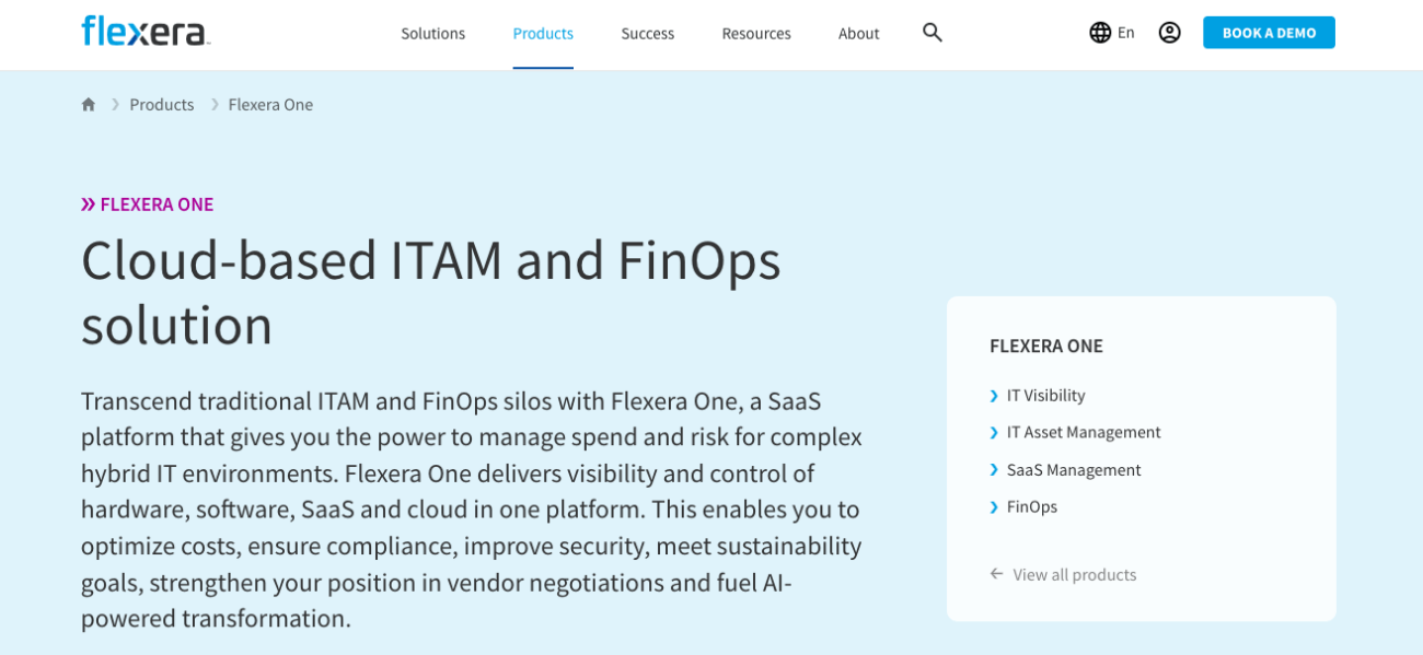 flexera one cloud based itam and finops solution
