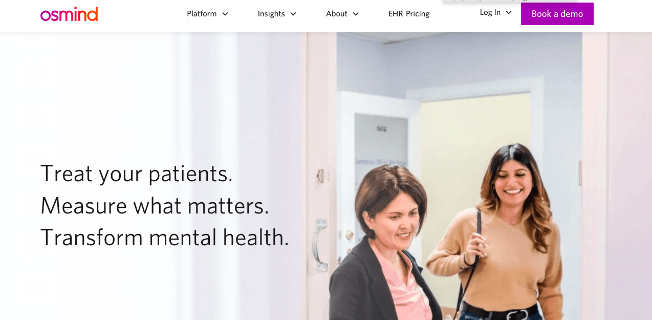 osmind modern EHR platform for behavioral health and psychiatry practices
