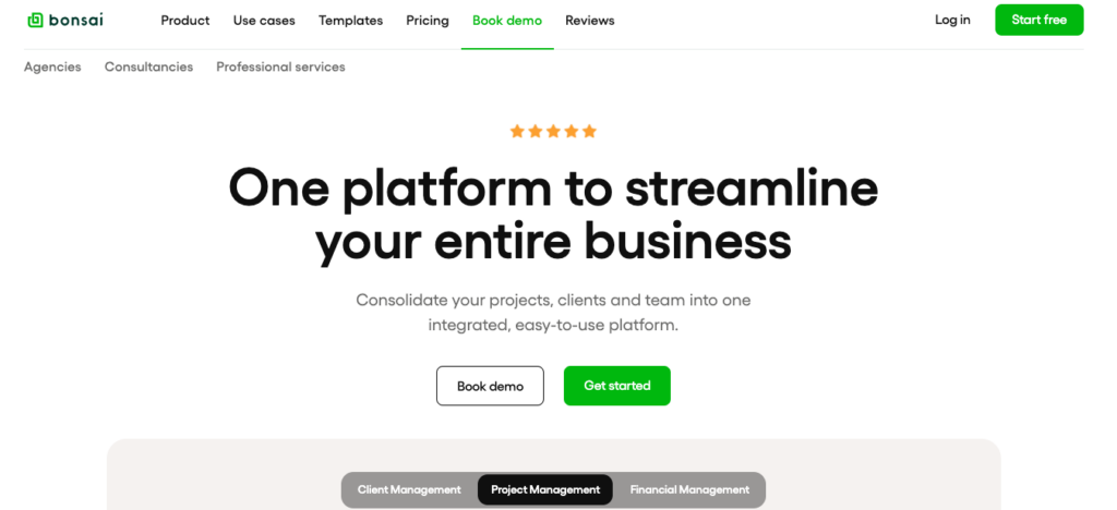 bonsai freelance management tool that offers client onboarding solutions