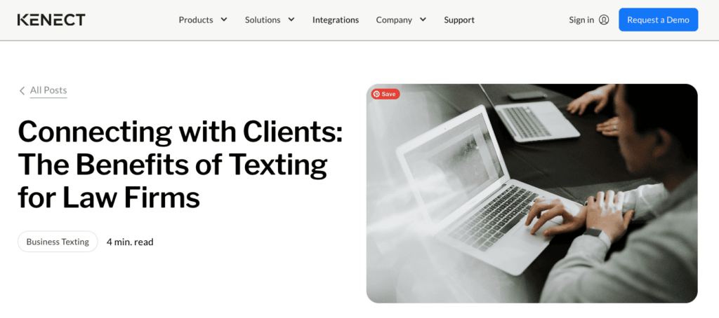 kenect texting platform for law firms