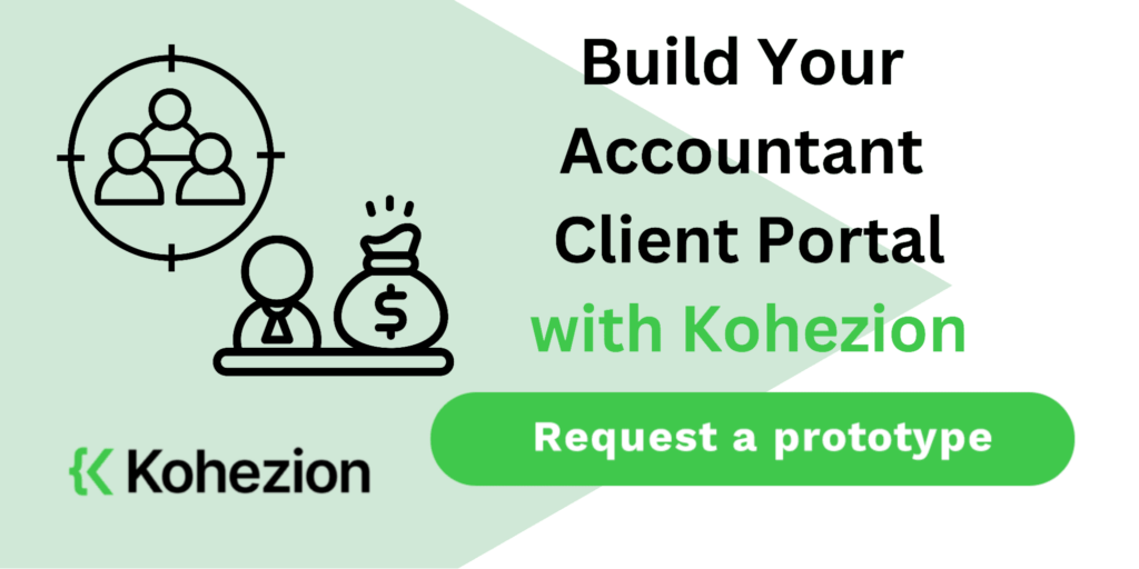 request a demo and build your accountant client portal with kohezion