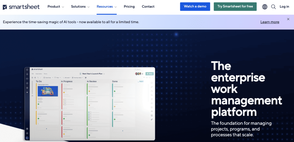 smartsheet enterprise work management platform