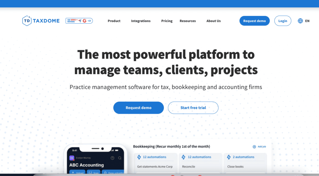 taxdome practice management solution built for accounting firms