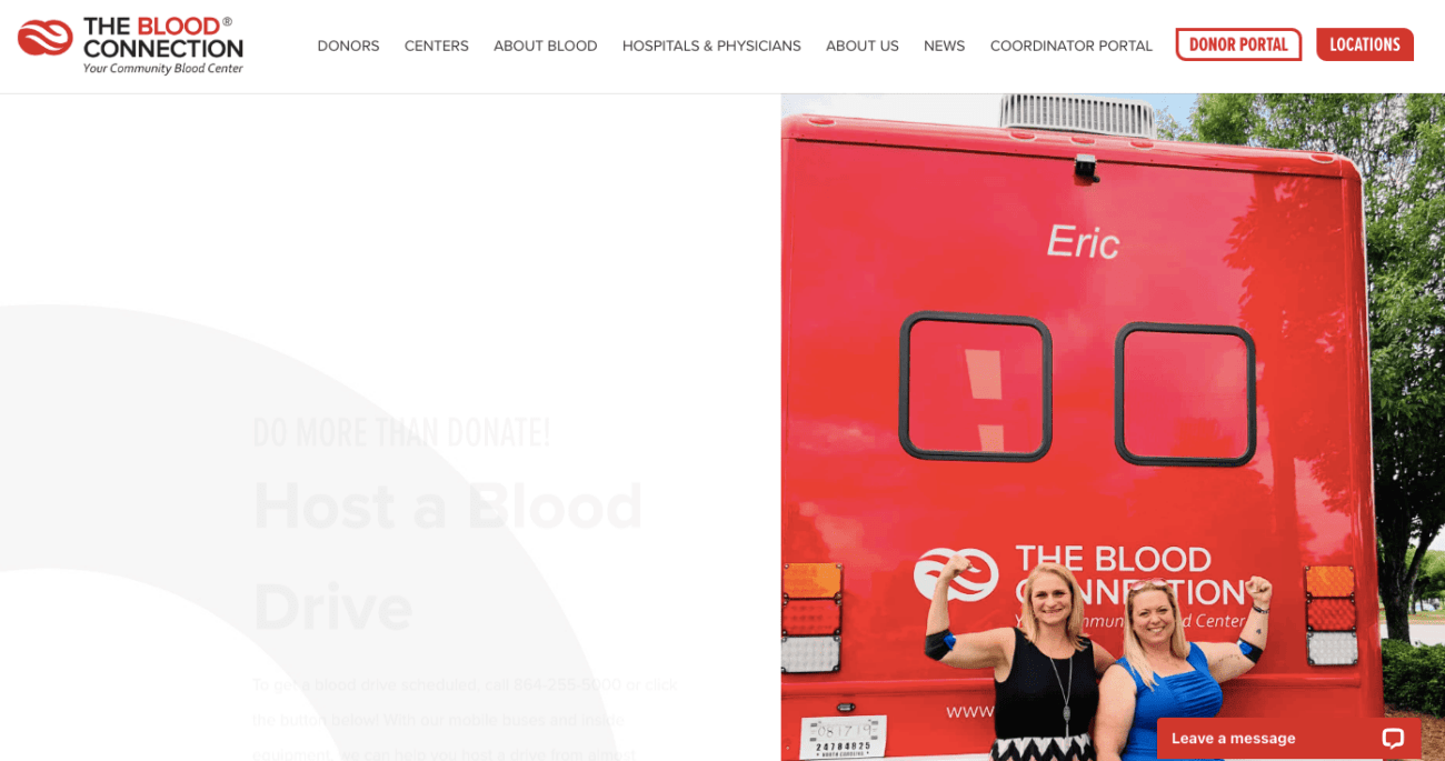 the blood connection donor portal for blood donors